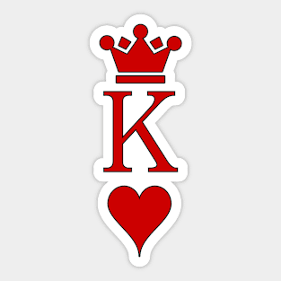 Classy Valentine's Day King Of Hearts Classic White Outline Style Sticker